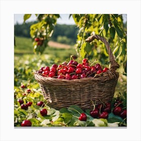 Cherry Tree In The Orchard Canvas Print