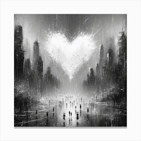 Heart In The Rain Canvas Print