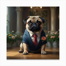 Pug In A Suit 1 Canvas Print