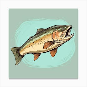 Trout Cartoon 2 Canvas Print