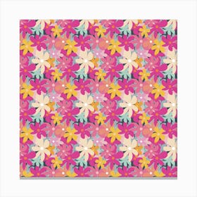 Pink And Yellow Flowers Canvas Print