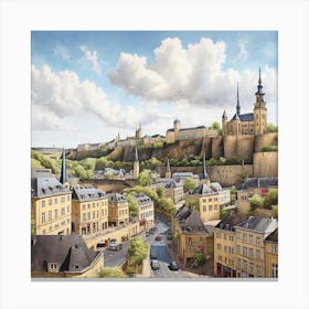 Cityscape Of Brussels Canvas Print