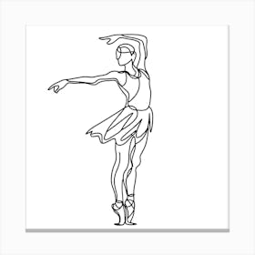 Ballerina Drawing Vector Illustration Canvas Print