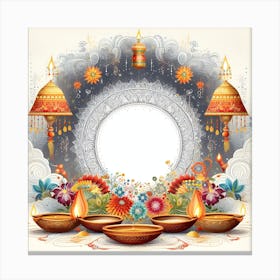 Diwali Greeting Card 11 Canvas Print
