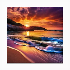 Sunset On The Beach 324 Canvas Print