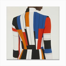 Back View Of A Woman In A Colorful Dress Canvas Print