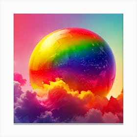 Rainbow Ball In The Clouds Canvas Print