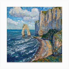 Van Gogh Style: The Cliffs of Étretat Canvas Print