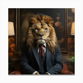 Lion In A Suit Canvas Print