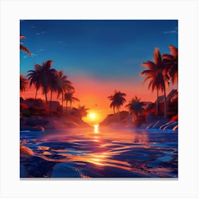 Sunset - Sunset Stock Videos & Royalty-Free Footage Canvas Print