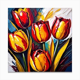 Yellow and Red Tulips Canvas Print