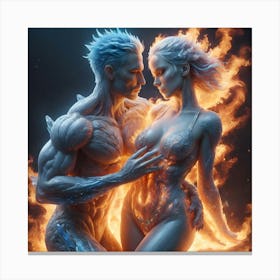 Fire & Ice Love 1 Canvas Print