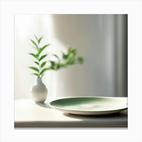 Plate On A Table Canvas Print