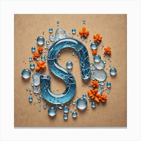 Letter S In Water Canvas Print