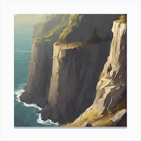 The Cliff Illustration 2 Canvas Print