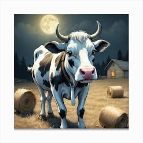 Cow In The Field 7 Canvas Print