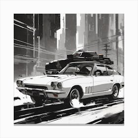 Car In The City Canvas Print