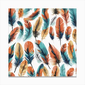 Watercolor Feathers Canvas Print