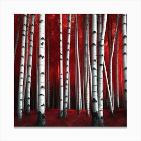 Red Birch Forest Canvas Print