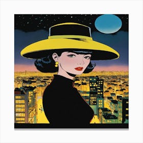 Woman In The Yellow Hat Canvas Print