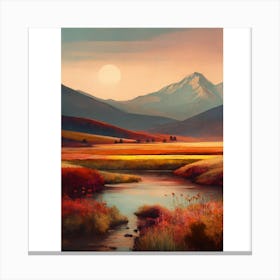 'Sunset In The Mountains' 1 Canvas Print