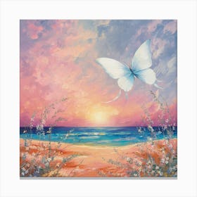 Butterfly At Sunset 4 Canvas Print