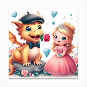 Princess And Dragon 1 Canvas Print