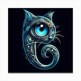 Cat blue Canvas Print