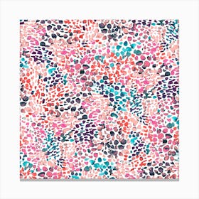Speckled Watercolor Pink Square Canvas Print