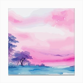 Watercolor Landscape Painting 2 Canvas Print