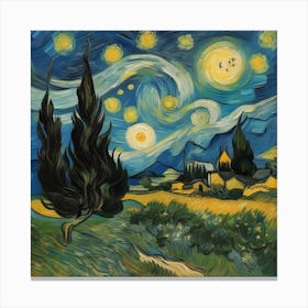Starry Night By Vincent Image 1 Canvas Print