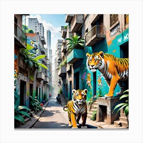 Tiger Street Art Canvas Print