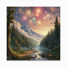 Firework In The Sky Canvas Print