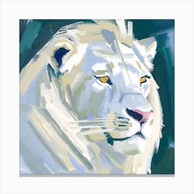 White Lion 02 1 Canvas Print