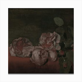 Roses On A Table Canvas Print