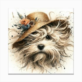 Dog In A Hat 3 Canvas Print