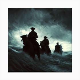 Cowboys In The Storm Canvas Print