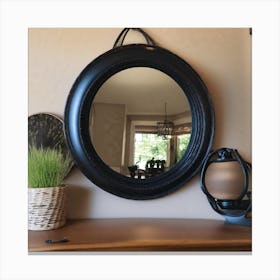 Round Mirror Canvas Print