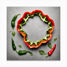 Frame Created From Bell Pepper On Edges And Nothing In Middle (49) Canvas Print