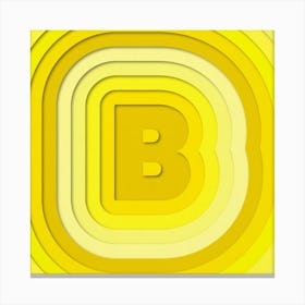 B Paper Alphabet  Canvas Print