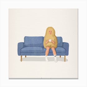 Couch Potato Square Canvas Print