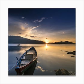 Sunset On The Lake Canvas Print