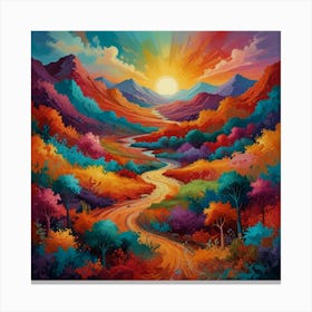 Sunset In The Mountains 1 Canvas Print