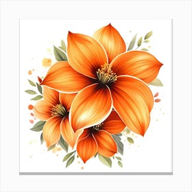 Orange Flowers V.5 Canvas Print