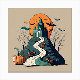 Halloween Castle Canvas Print