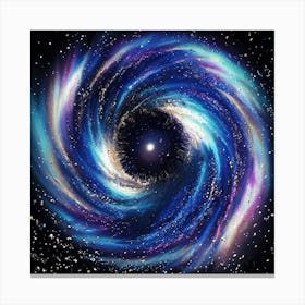 Abstract Cosmic Eye Shape Surrounded By Vibrant Swirling Colors Canvas Print