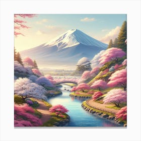 Cherry Blossoms In Fuji Canvas Print