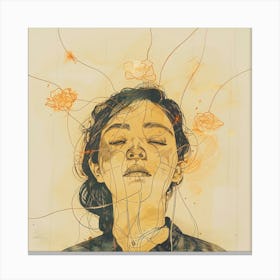 Woman With Flowers In Her Hair Canvas Print