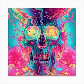 Psychedelic Skull 16 Canvas Print