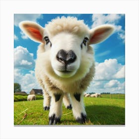 Sheep In A Field 5 Canvas Print